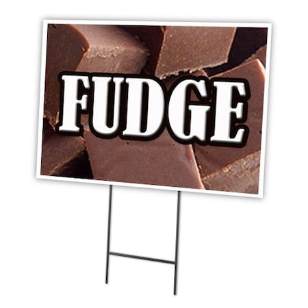 Signmission Fudge Yard Sign & Stake outdoor plastic coroplast window, C-1824 Fudge C-1824 Fudge